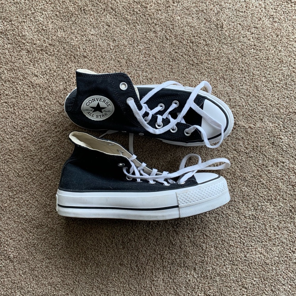 Black Platform Converse Shoes